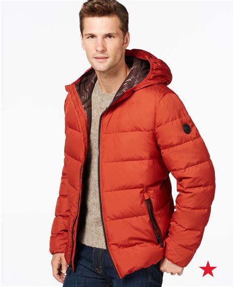 michael kors men's down packable puffer jacket created for macy's|Michael Michael Kors Hooded Packable Down Puffer Coat, .